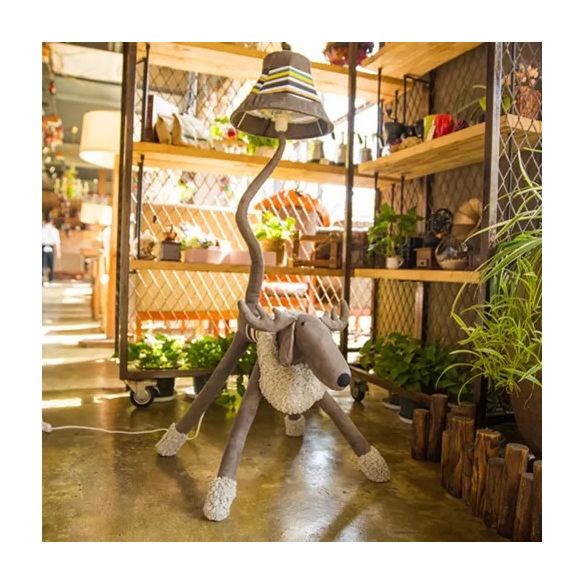 Fabric Animal Floor Lamp Restaurant Shop 1 Head Modern Cute Floor Light with Trapezoid Shade