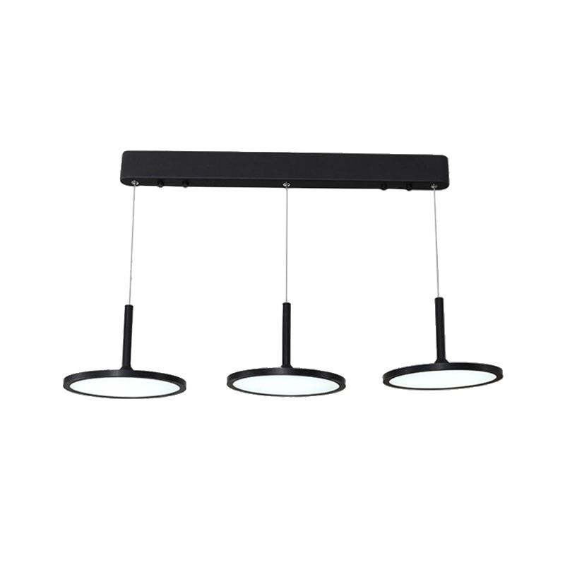 Kit d'éclairage suspendu en métal circulaire LED LED PENDANT LED BLACK PENDANT