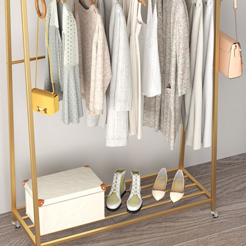 Modern Style Coat Rack Double Shelves Free Standing Hooks Design Coat Rack