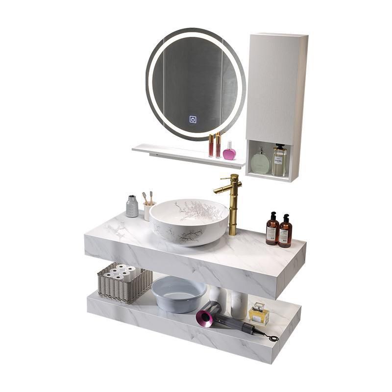 Contemporary Vanity Sink Wall-Mounted Bathroom Vanity Cabinet with Mirror