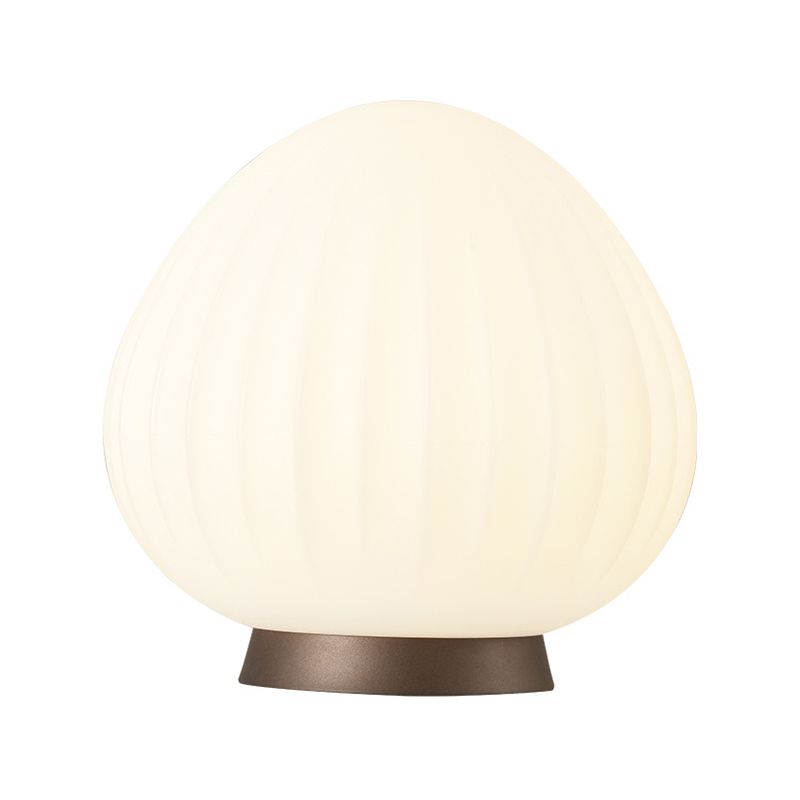 Peach Shaped Night Table Light Modernist Acrylic 1 Light White Night Lamp for Bedside