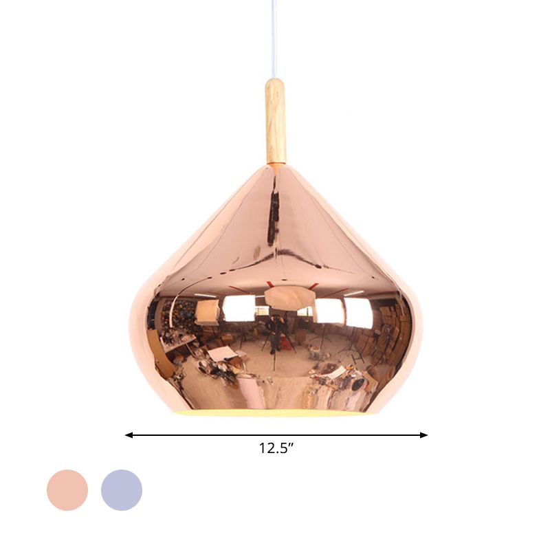 Miroir Plafond Plafond Light 1 Light Metallic Vintage Hanging Light in Wood