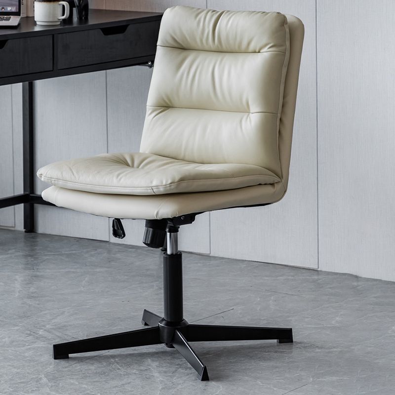 Armless Office Chair No Distressing Ergonomic Desk Chair with Wheels