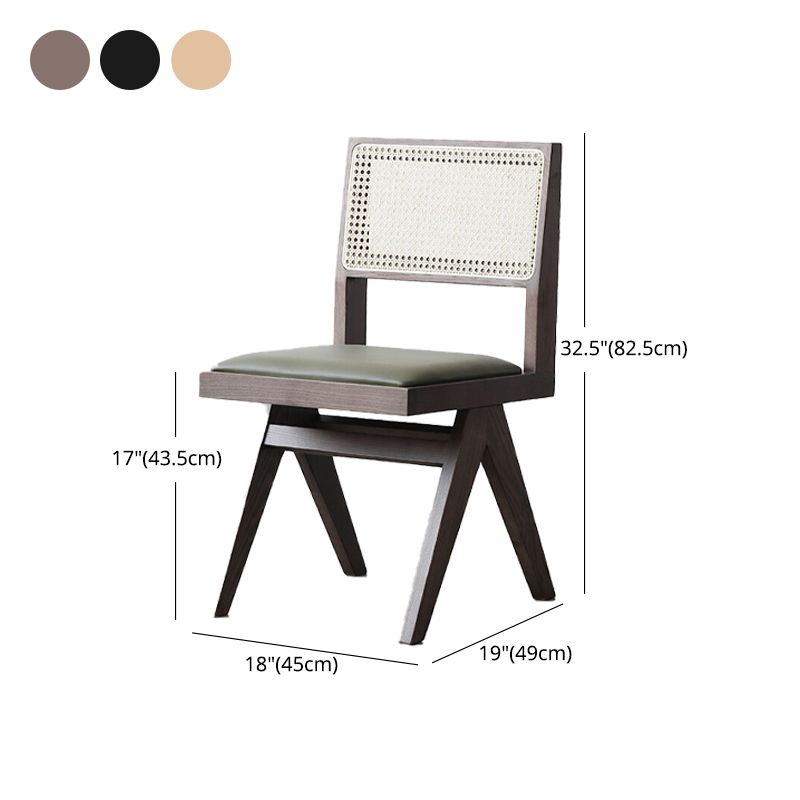 Armless Dining Chairs Modern Style Solid Wood Side Chairs for Dining Room