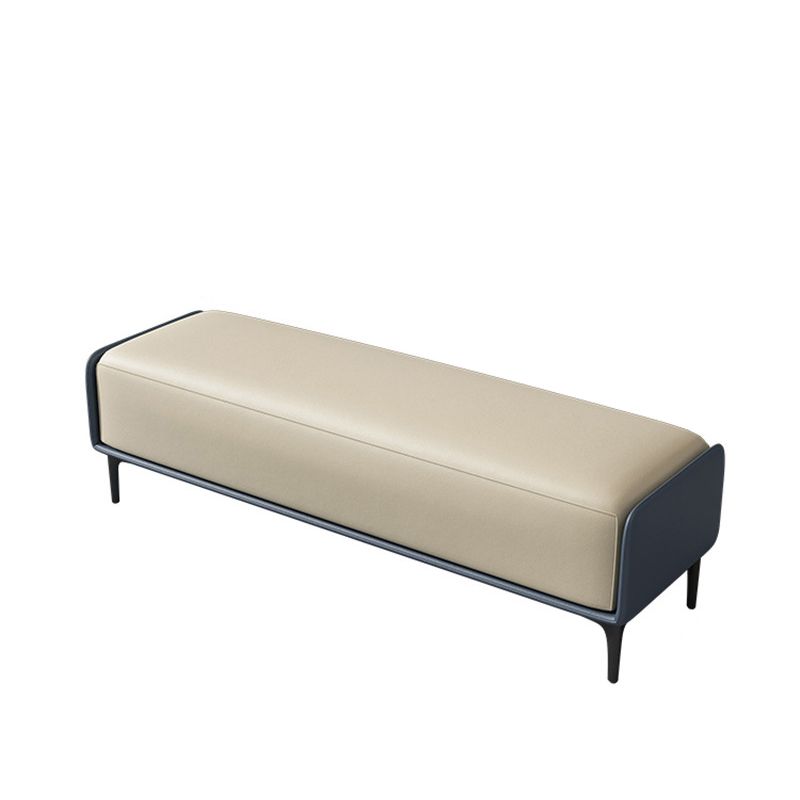 Contemporary Upholstered Bench Rectangle Bedroom Accent Bench with Black Legs