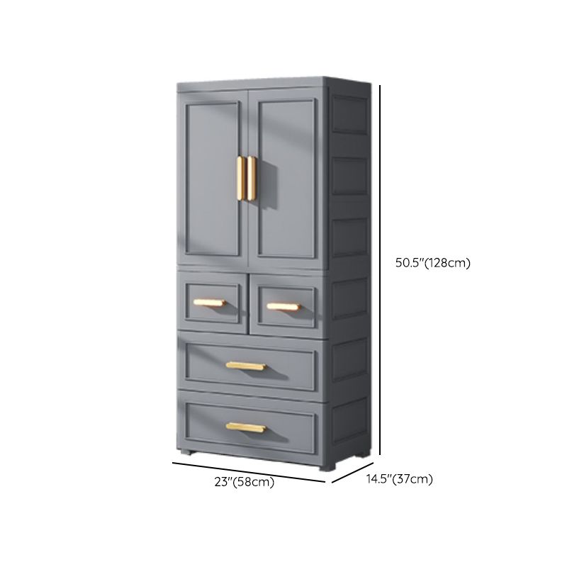 Contemporary Style Plastic Armoire Cabinet Bedroom Youth Armoire