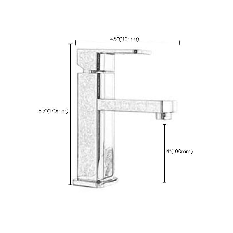 Cubic Chrome Bathroom Faucet Low Arc Single Handle Vessel Faucet