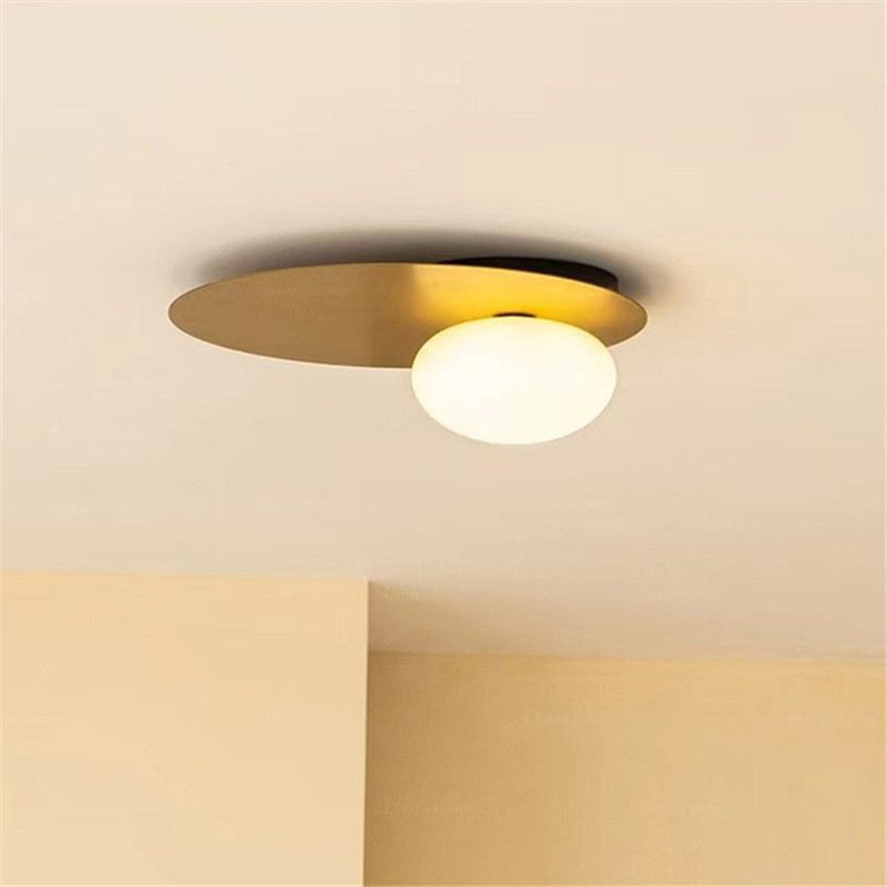 Contemporary Flush Mount Lighting Black/Golden Metal Ceiling Light for Home