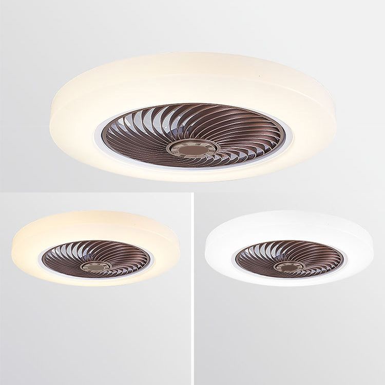 Luz de ventilador circular de estilo macarrón LED acrílico LED Semi Flush Mount Lighture