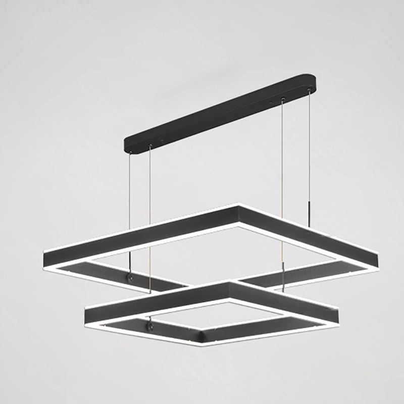 Lustre luxueux en calrium en aluminium LED Pendant pour salle à manger