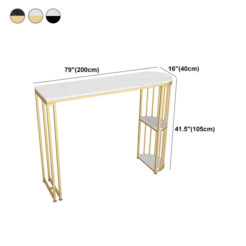 Stone Top Bar Table Traditional Luxury Bar Table with Sled Base