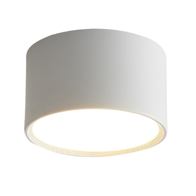 LED Modern Metal Flush Mount Cylinder Shape Ceiling Light with Acrylic Shade for Bedroom