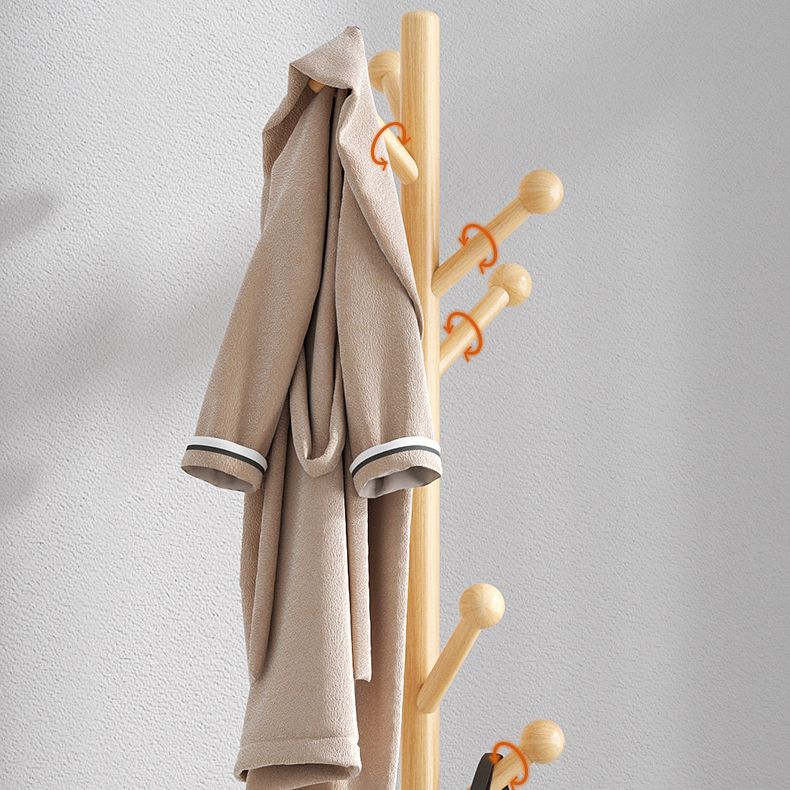 Modern Entryway Coat Hanger Wooden Hooks Coat Rack Living Room