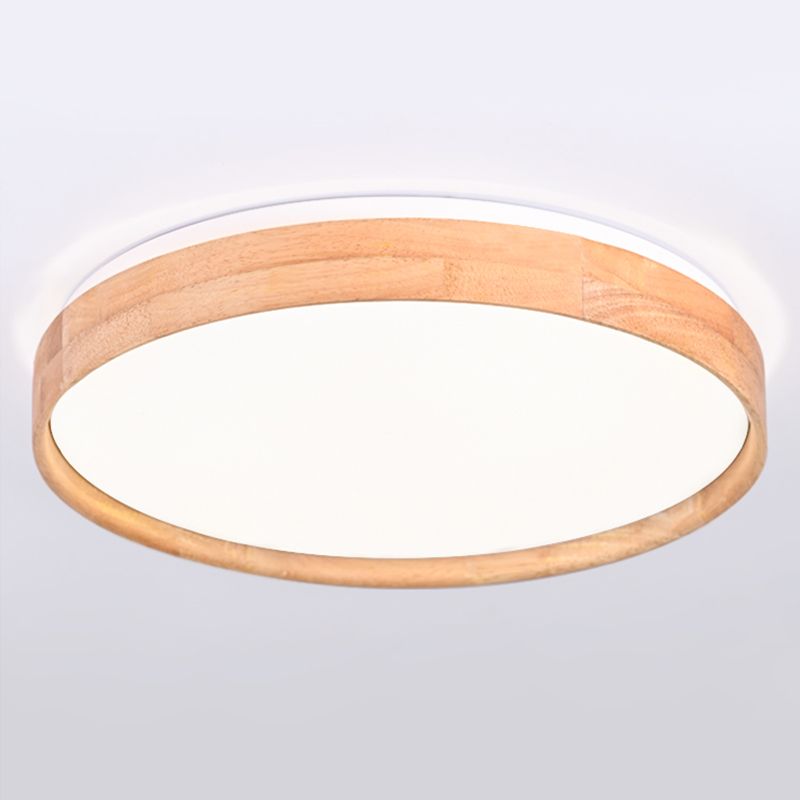 Wood Flush Light Modern Minimalist Style Flush Mount Light Fixtures for Living Room