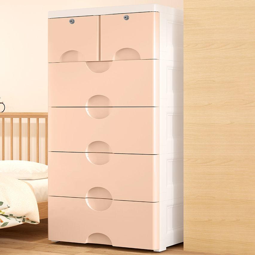 Scandinavian Vertical Nursery Dresser Plastic Kids Furniture with Drawers