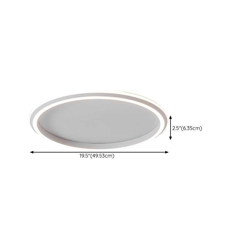 Modern LED Metal Flush Mount Circle Shape Ceiling Lamp with Silicone Shade for Living Room