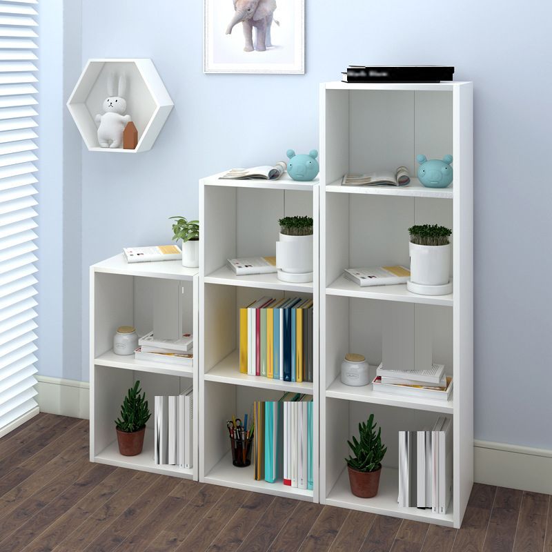 Closed Back Wooden Book Shelf Contemporary Shelf Bookcase for Home