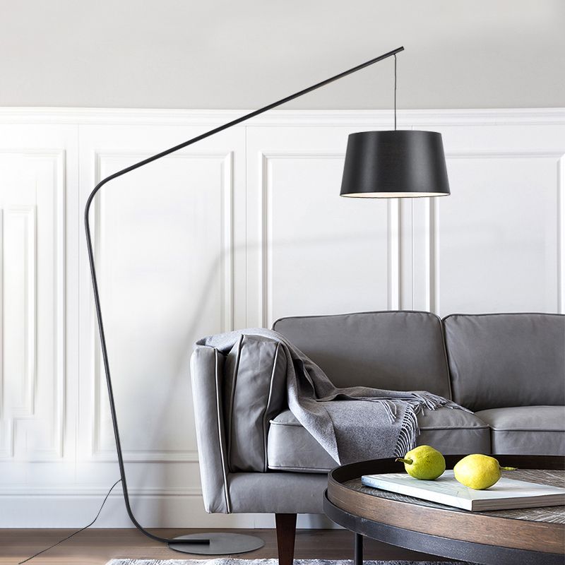 Linear/Kapsel/Bogenbodenleuchte Designer Metall Einerbulst Wohnzimmer Stehlampe in Schwarz