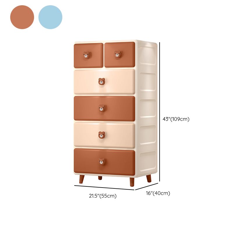 Scandinavian Baby Dresser Vertical Plastic Kids Furniture with Drawers for Bedroom