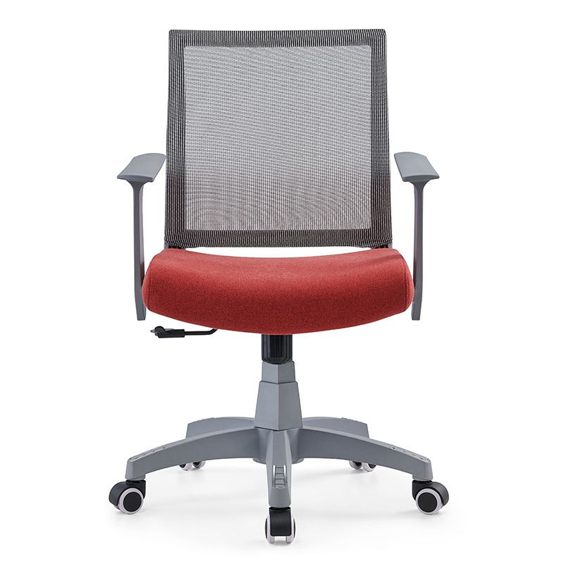 Mesh Mid Back Desk Chair Contemporary Fixed Arms Office Chair with Wheels