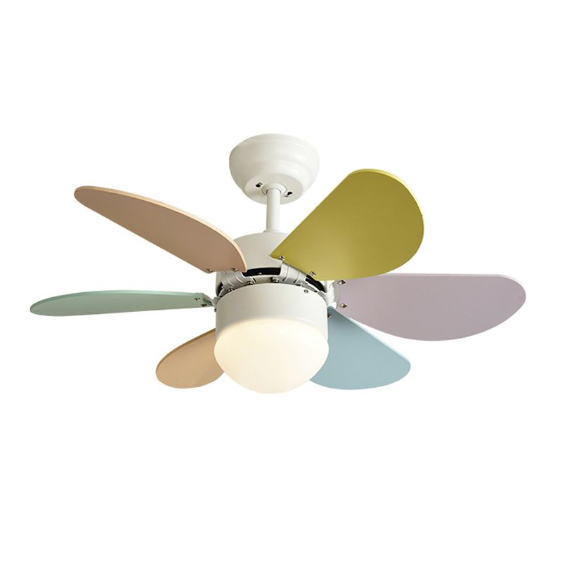 Modern Simple Ceiling Fan Lamp Colorful Ceiling Fan Light for Children's Room