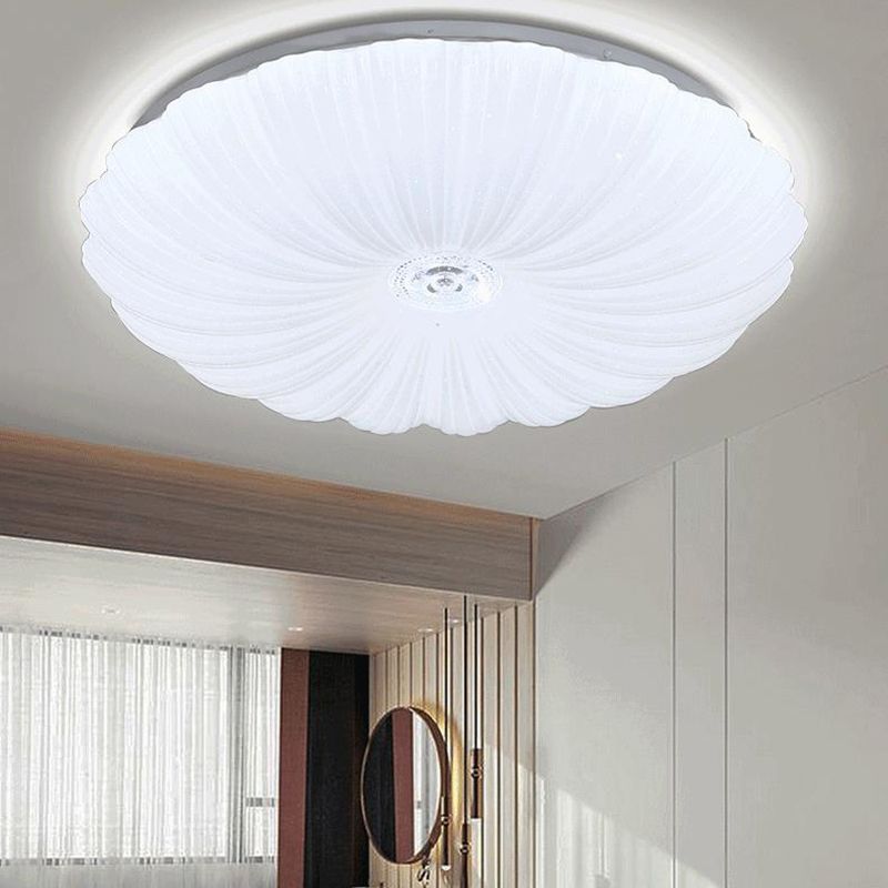 LED Modern Metal Flush Mount Shell Shape Ceiling Light with Acrylic Shade for Living Room