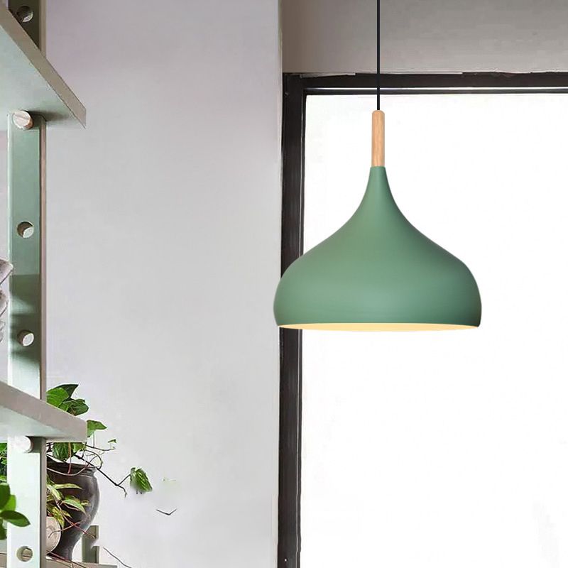 Pot Cover Shape Hanging Light Modern Style Metal 1 Light Hanging Lamp for Living Room