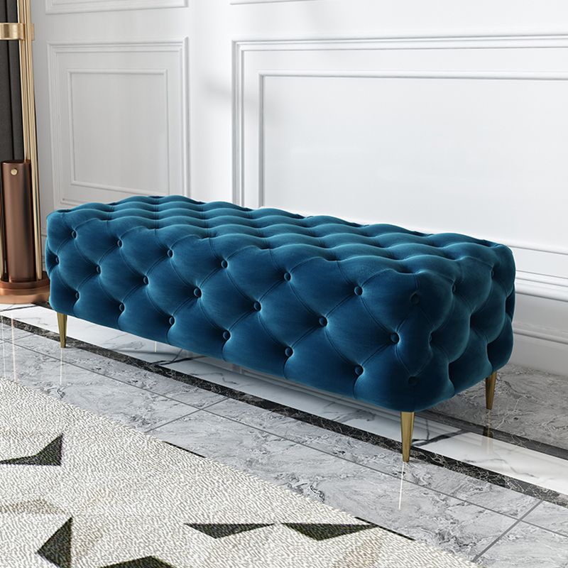 Glam Tufted Bedroom Bench, Foam Filled Bench with Metal Legs