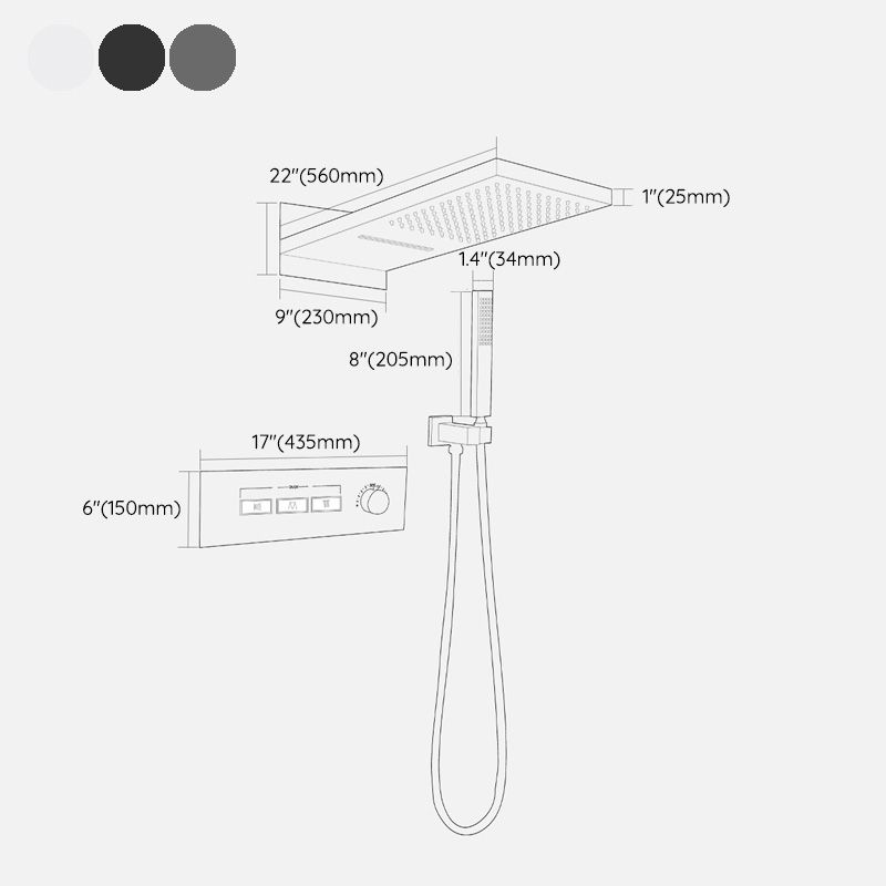 Modern Shower Set Handheld Shower Head Wall Mounted Shower System