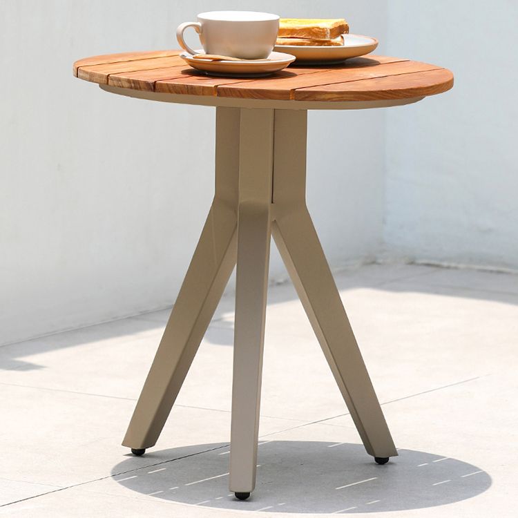 Outdoor Round Aluminum Frame Patio Table Modern Rust Resistant Coffee Table