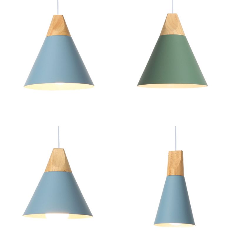 1 Light Cone Hanging Lights Modern Style Metal Drop Pendants