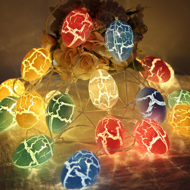 Modern Creative LED String Light Easter Crack Egg Decorative Lamp for Interior Spaces