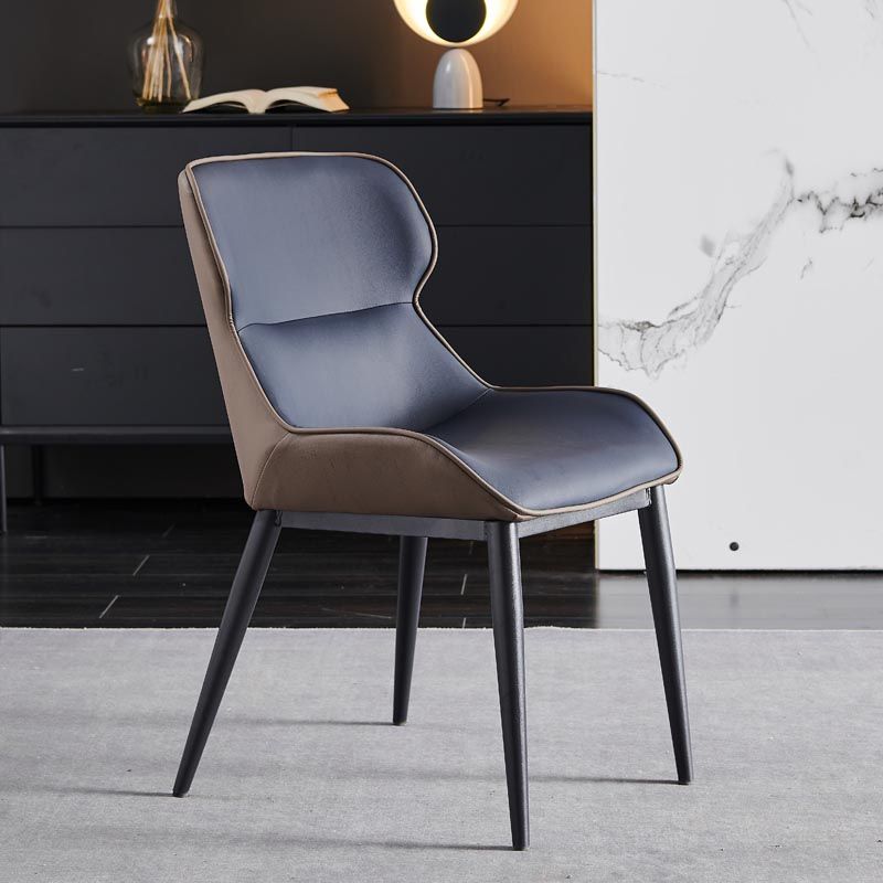 Leather Dining Side Chair Contemporary Wingback Dining Chair