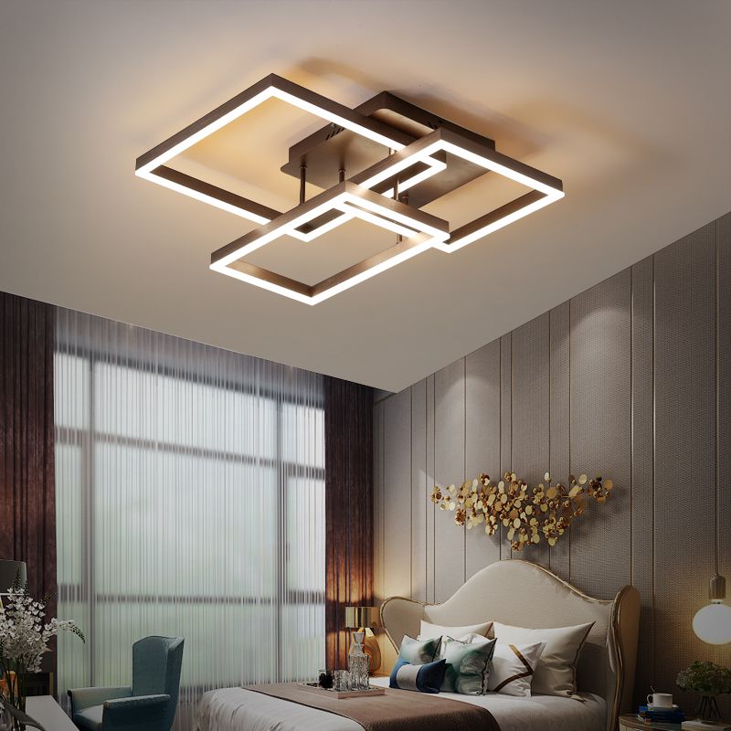 Modern Style Linear Shape Ceiling Fixtures Metal Flush Ceiling Light Fixtures