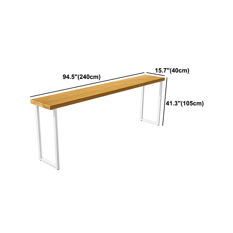 Brown Modern Style Bar Table in Solid Wood and Metal Balcony Bar Table