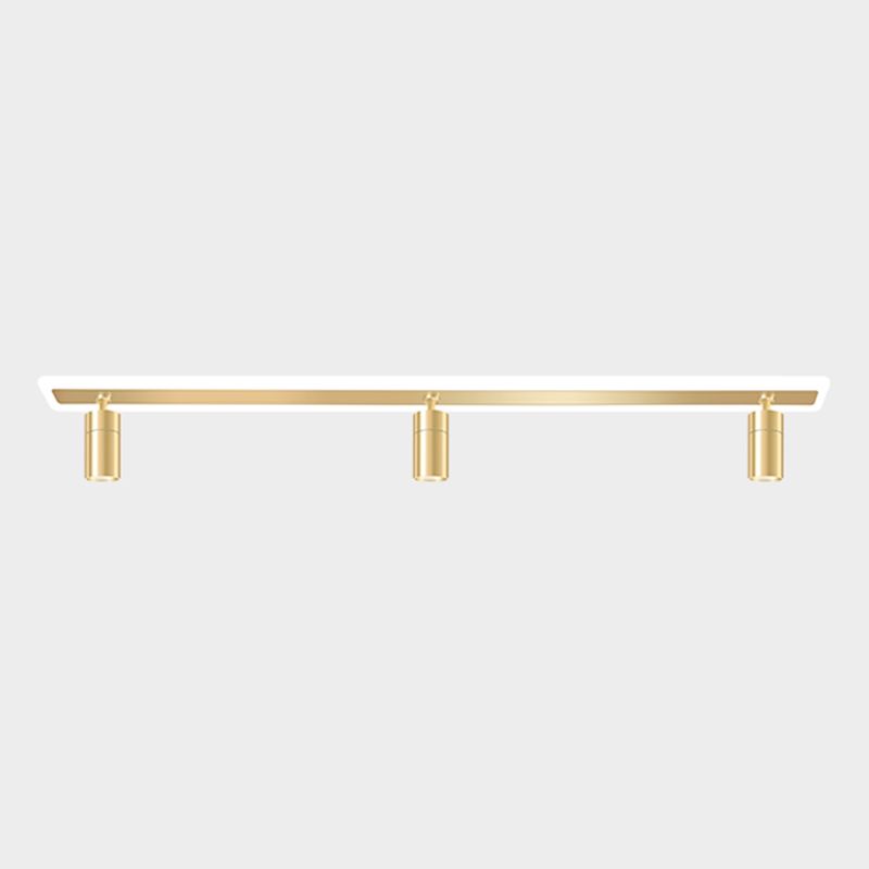 Gold Rectangular LED Semi Flush Mount in Modern Concise Style Acrylic Indoor Ceiling Light