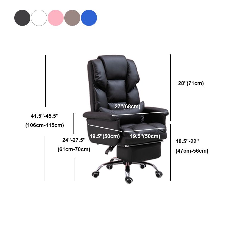 Modern Desk Chair Leather Management Office Chair High-Back Chair with Wheels