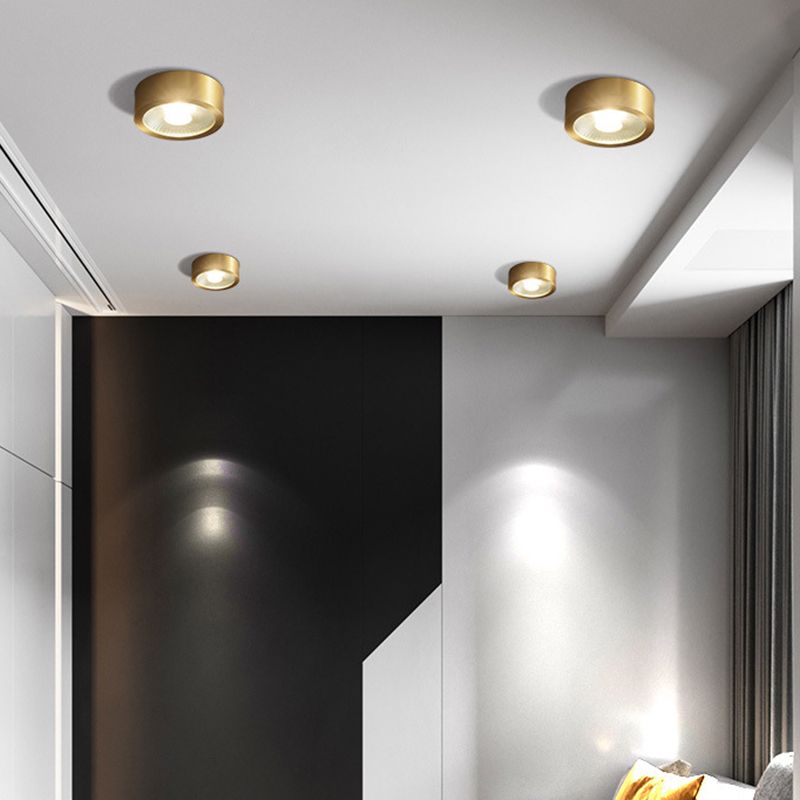 Cylinder Flush Mount Ceiling Light Contemporary Metal LED Flush Light