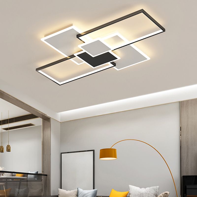 Woonkamer Nieuwe Moderne Led Flush Light Acryl Geometrisch 6 Licht Plafond Gemonteerd Licht