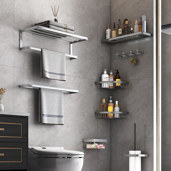 Matte Metal Bathroom Accessory Set 2 Piece Modern Bath Shelf