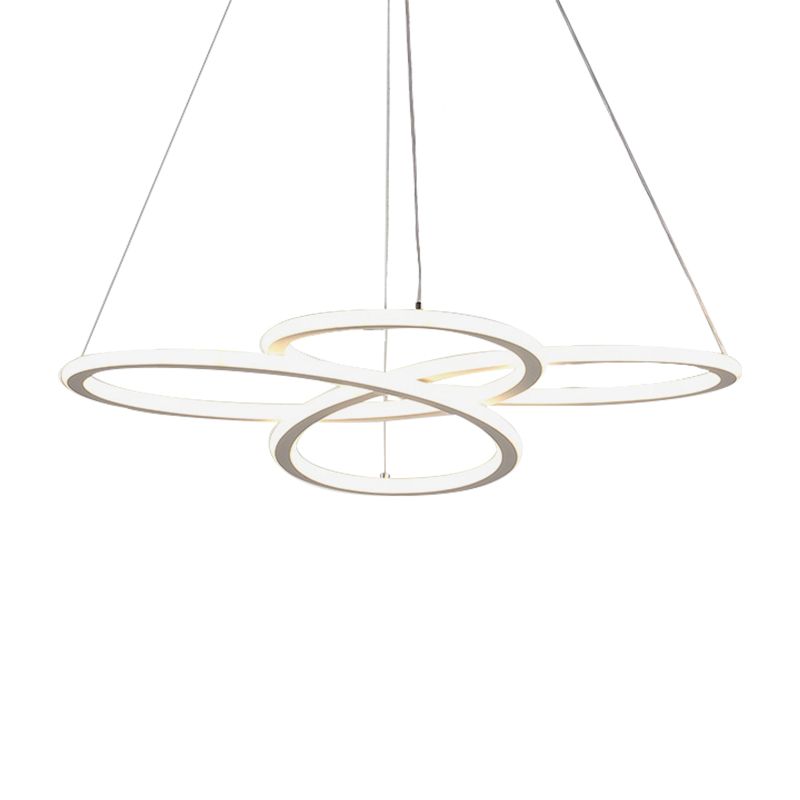 Contemporary Petals Acrylic Chandelier LED Drop Pendant in Warm/White Light for Dining Room