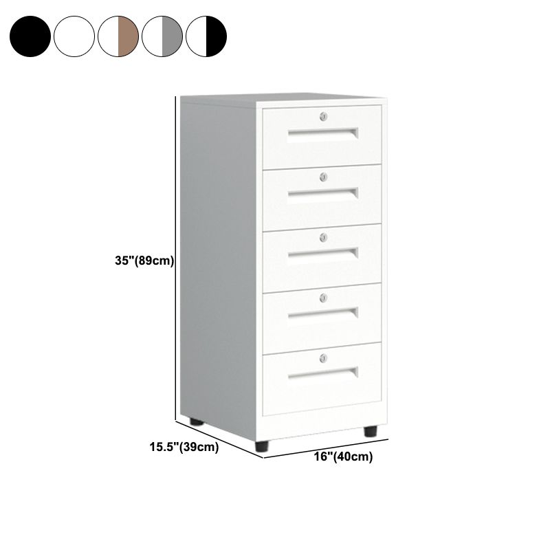 Traditional Cabinet Metal Locking Drawers and Castors Vertical Filing Cabinet