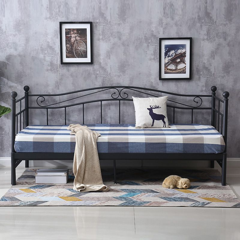 Industrial No Theme Metal Kid Bed Black /white Standard Daybed