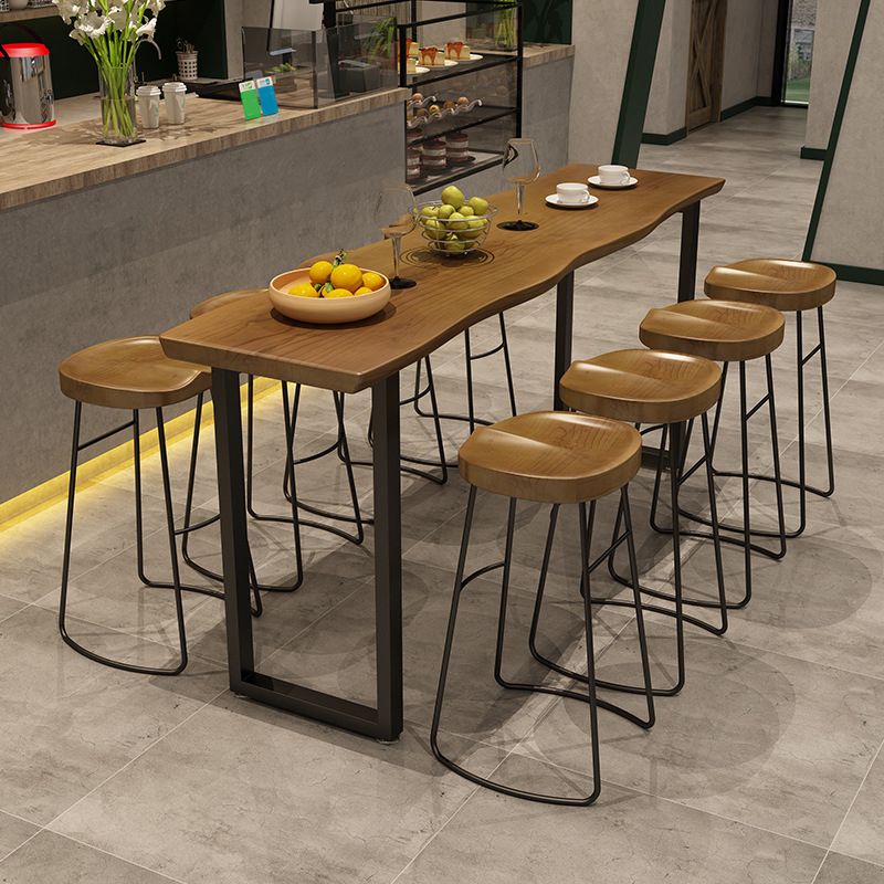 Industrial Style Wooden Bar Counter Table Metal Bar Counter Table