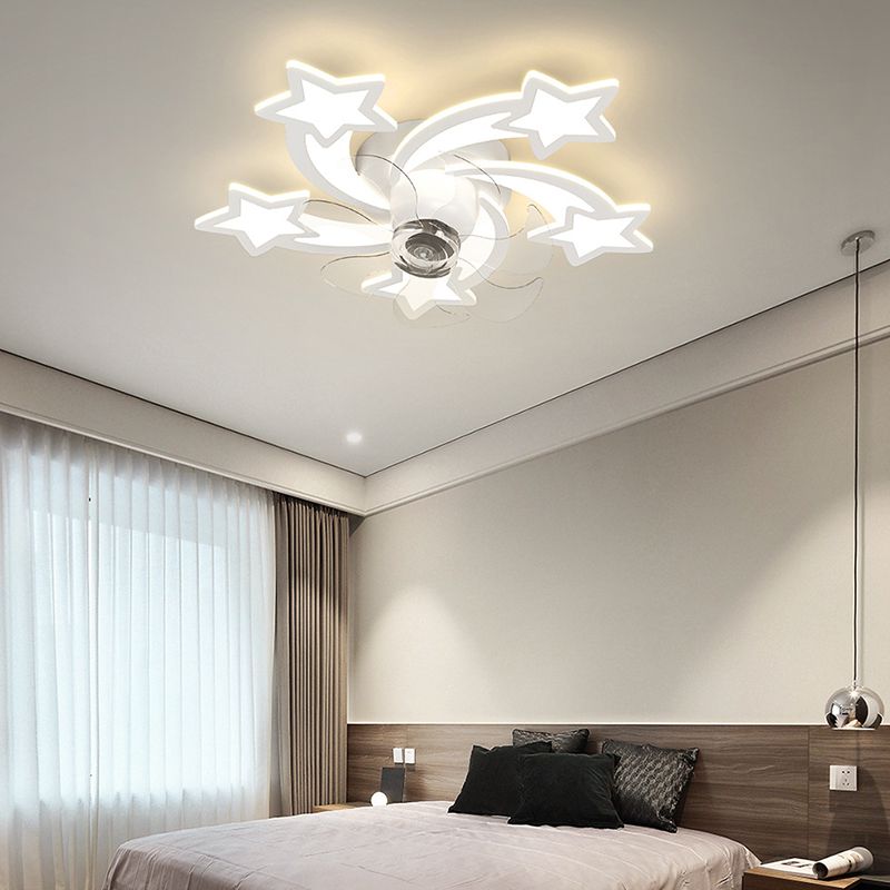 7-Blade Fan with Light Modern Polish Finish Ceiling Fan for Hallway