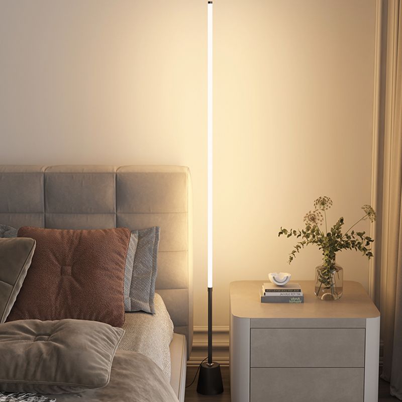 Linear Shape Floor Lamp Modern Style Metal Single Light Floor Lamp