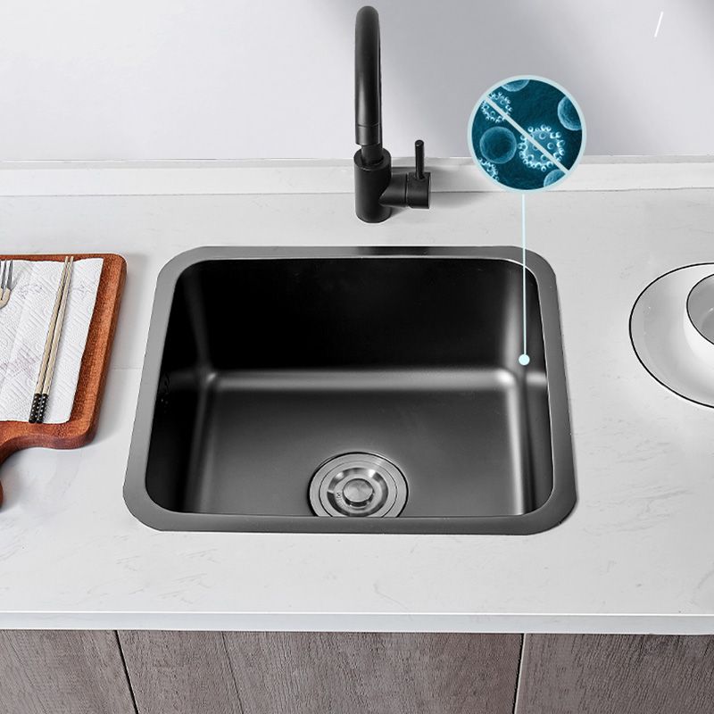 Contemporary Style Kitchen Sink Stainless Steel Dirt Resistant 1 Holes Kitchen Sink