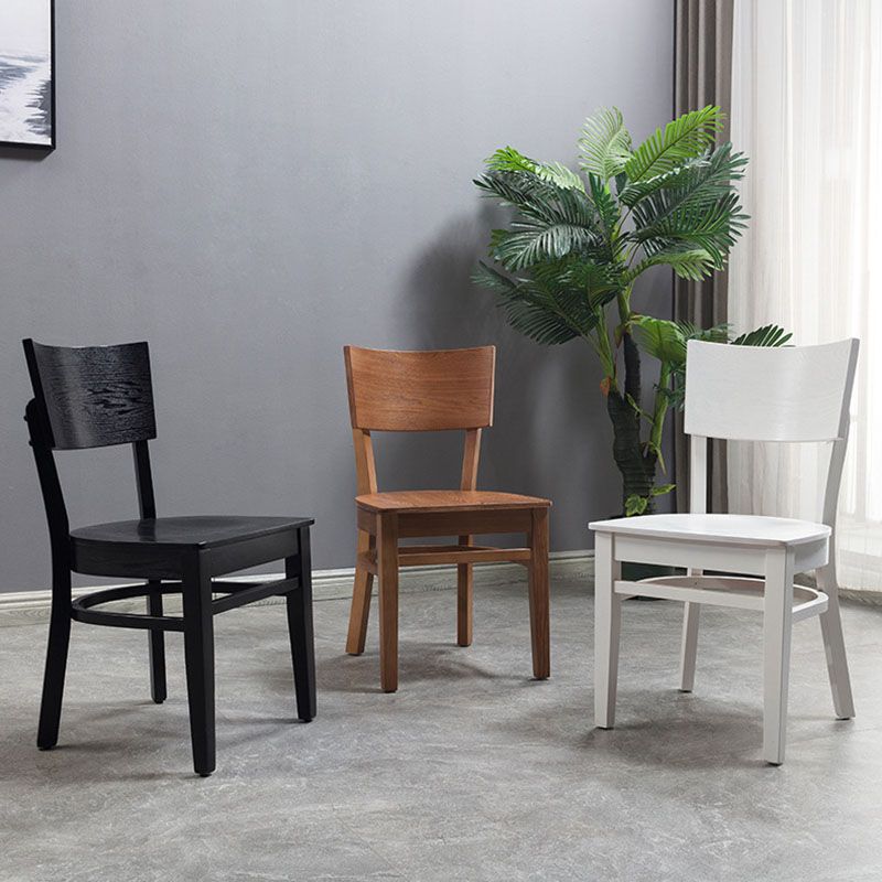 Contemporary Wood Dining Chair Open Back Dining Side Furniture in Matte Finish