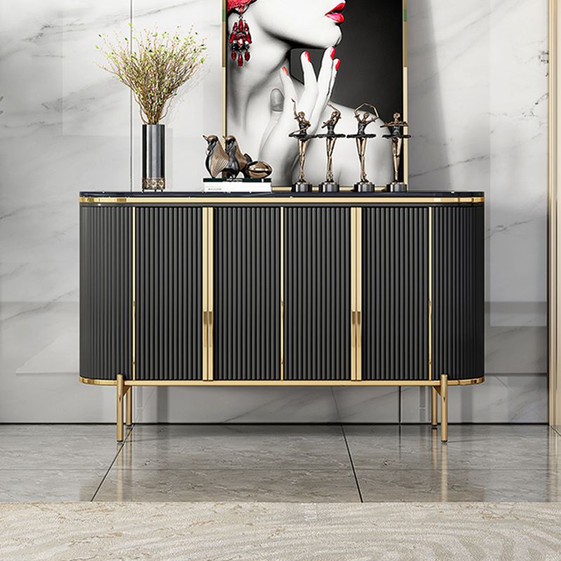 Glam Style Door Sideboard Stone Top Sideboard for Living Room