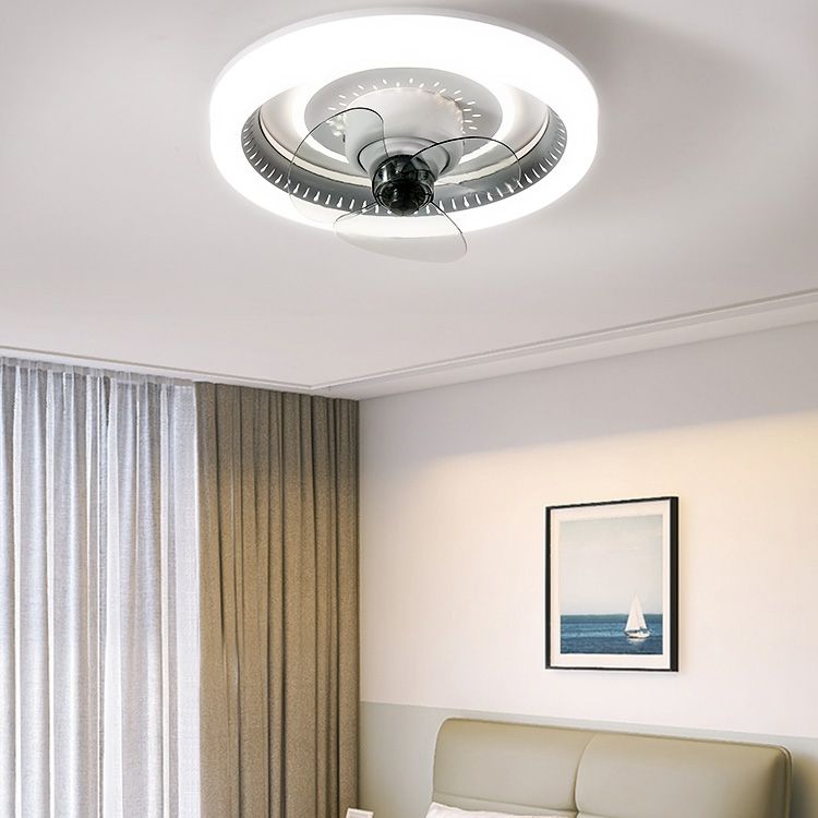 Minimalist Ceiling Fan Light Metal LED Ceiling Flush Mount for Bedroom